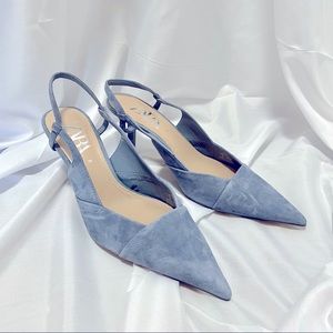 Zara Blue Suede Slingback